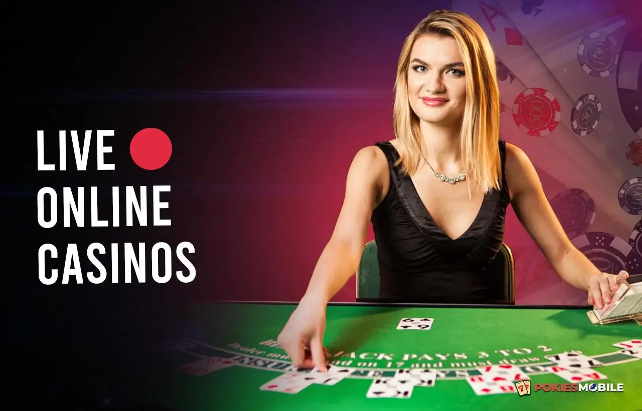 Ruang kasino live dengan dealer dan meja permainan real-time