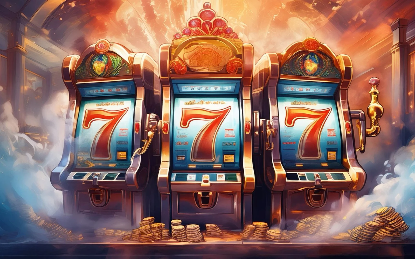 Tampilan visual permainan slot dengan gulungan reel dan simbol bonus